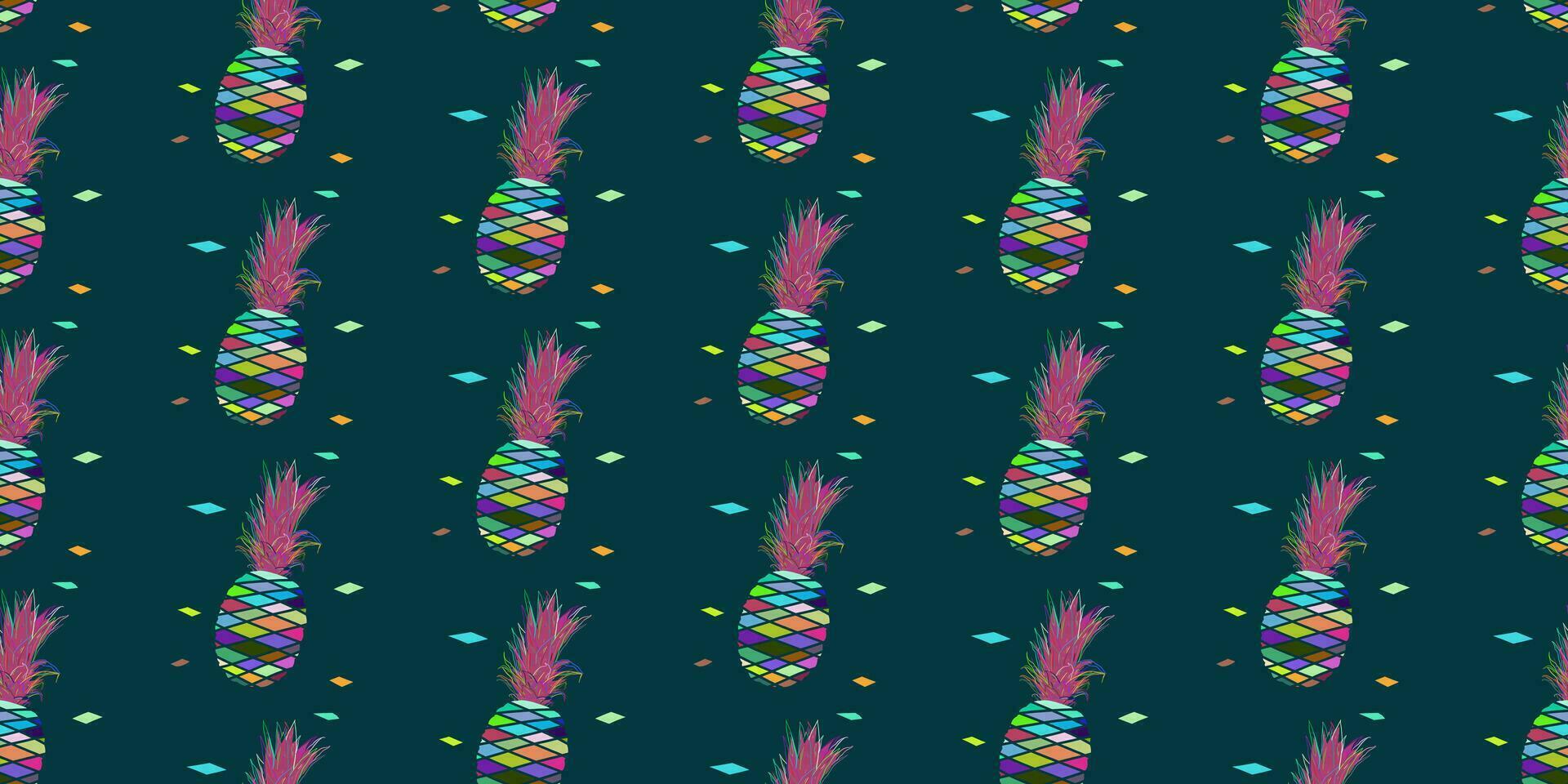 uniek abstract zomer ananas fruit naadloos patroon achtergrond vector