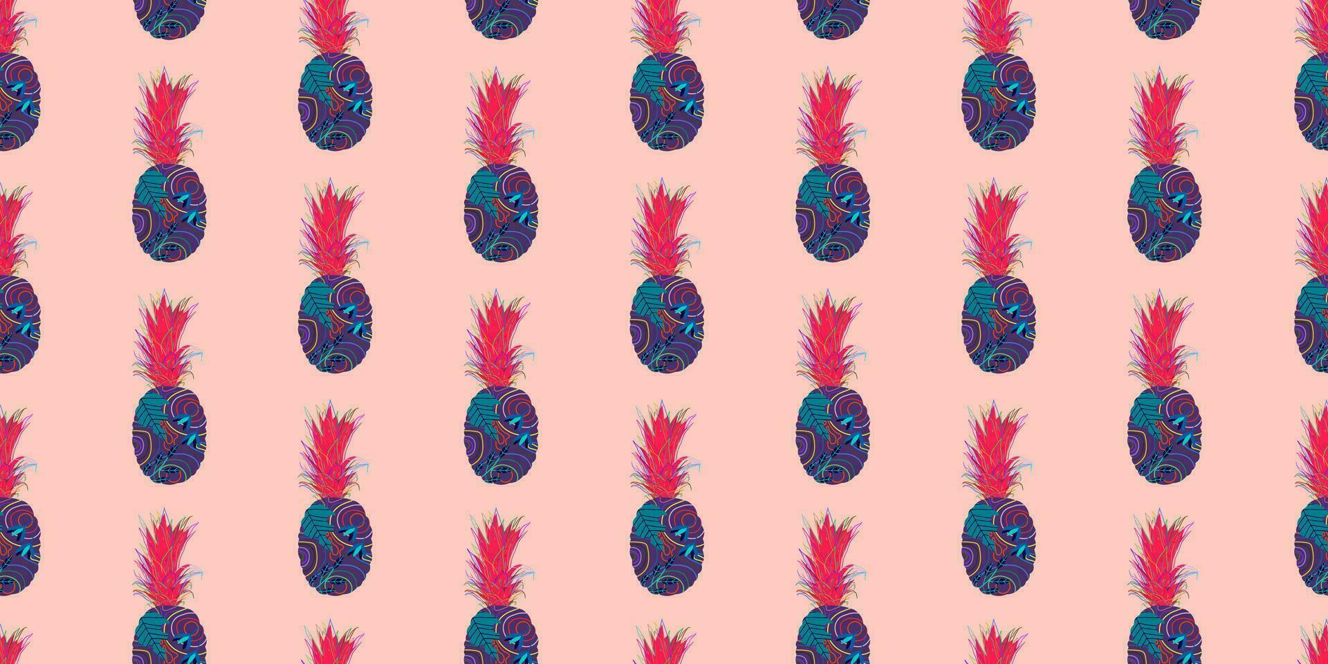 uniek abstract zomer ananas fruit naadloos patroon achtergrond vector