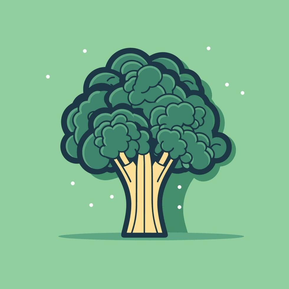 vector van een gezond broccoli fabriek tegen een levendig groen achtergrond