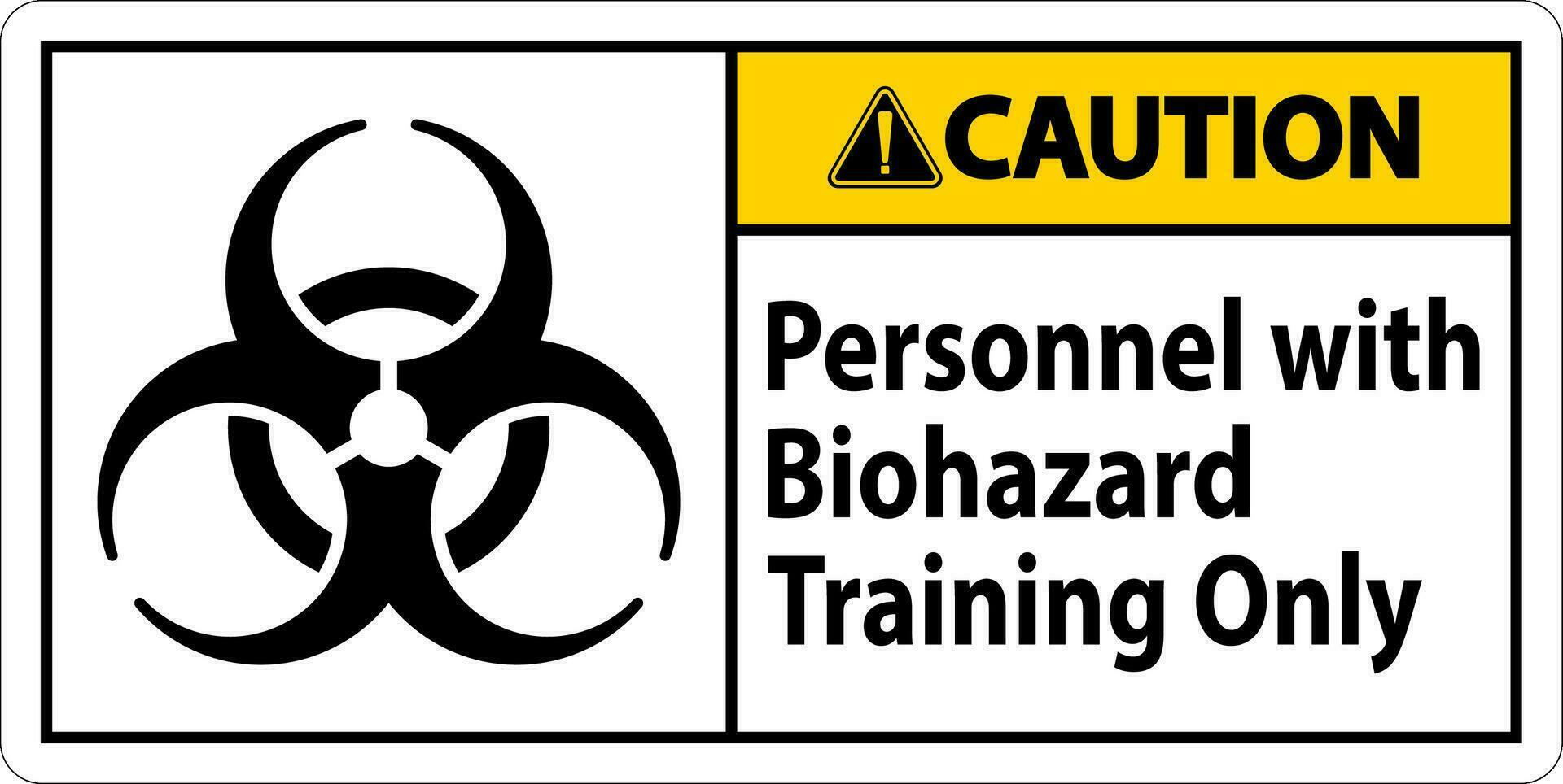 voorzichtigheid etiket personeel met biohazard opleiding enkel en alleen vector