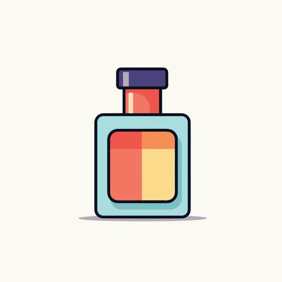 vector van een fles van parfum Aan een schoon en minimalistisch wit achtergrond