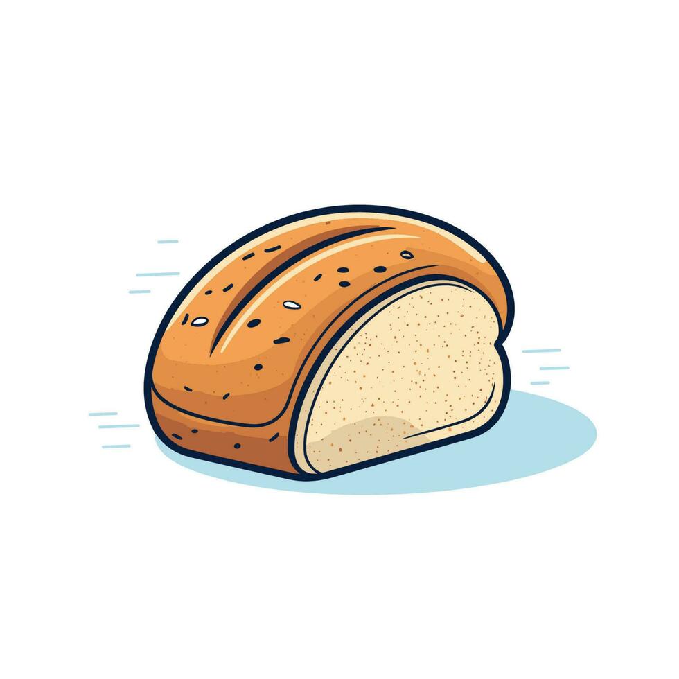 vector van een vlak icoon van een brood van brood Aan een wit achtergrond