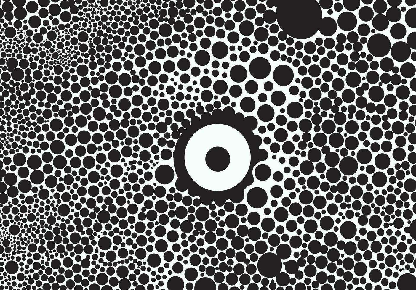dots Bij de tijd patroon, abstract ontwerp Aan zwart achtergrond met een stippel patroon, in de stijl van carsten schreeuwen, zwart en wit grafisch, asymmetrisch ontwerpen, uitwijden, afgeronde vector