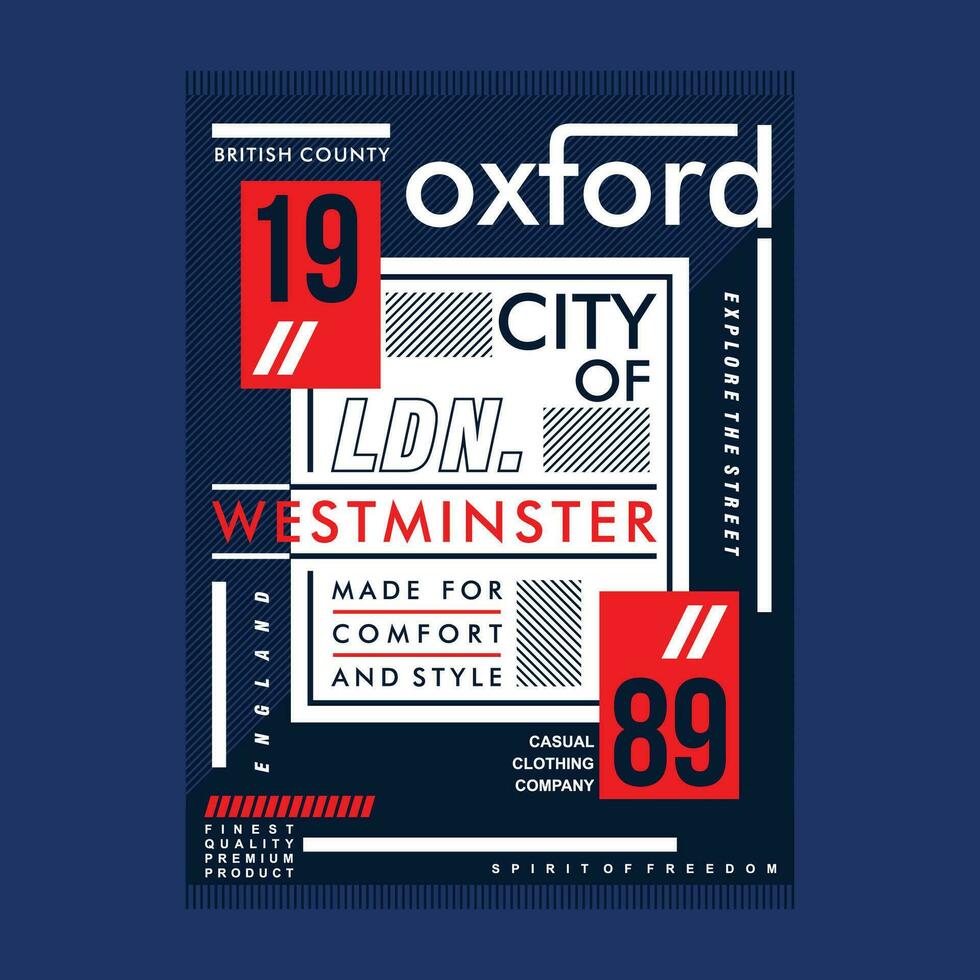 Oxford grafisch, typografie vector, t overhemd ontwerp illustratie, mooi zo voor klaar afdrukken, en andere gebruik vector