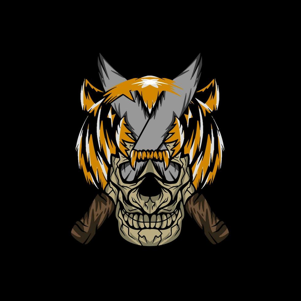 tijger koning schedel vector