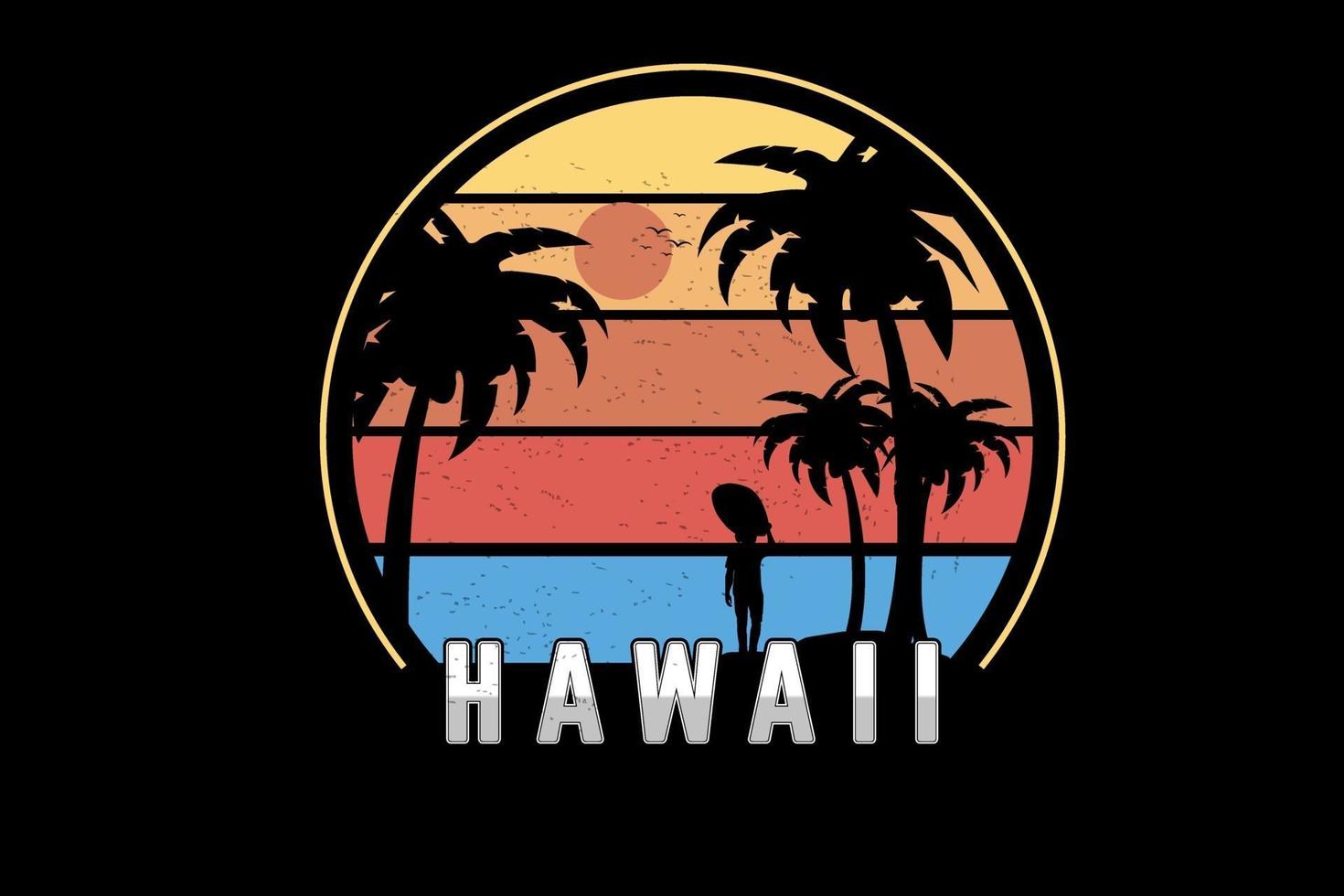 hawaii kleur geel oranje en blauw and vector