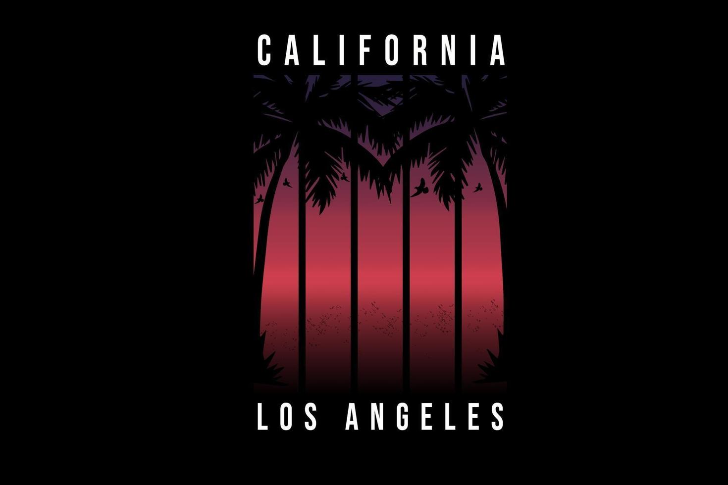 Californië strand kleur paars en rood vector