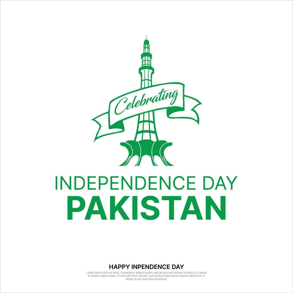 Pakistan onafhankelijkheid dag - 14 augustus Pakistaans nationaal viering Pakistan dag Pakistan geschreven in Urdu schoonschrift logo vector