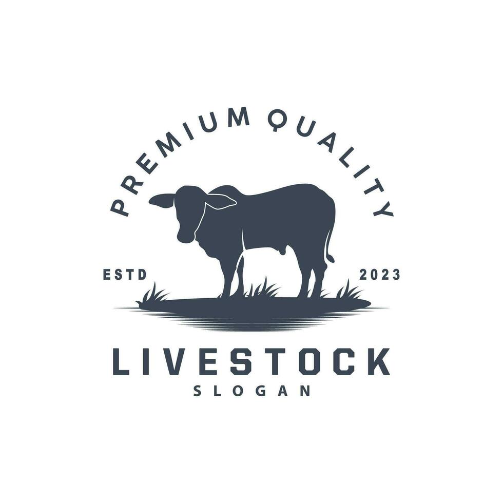 vee logo, fram tuin ontwerp, koe logo vector insigne Longhorn stier vee wijnoogst etiket sjabloon