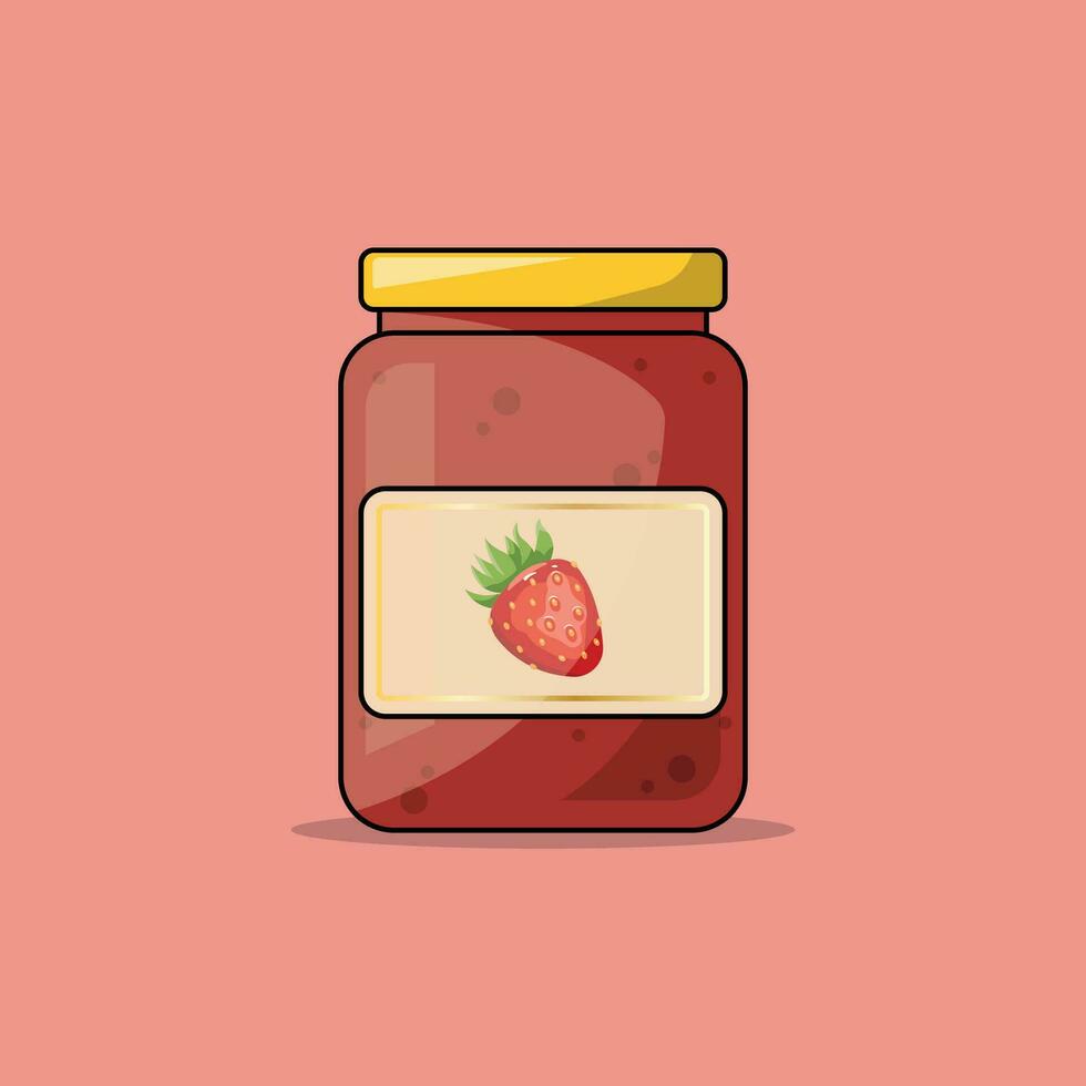 de illustratie van aardbei jam vector