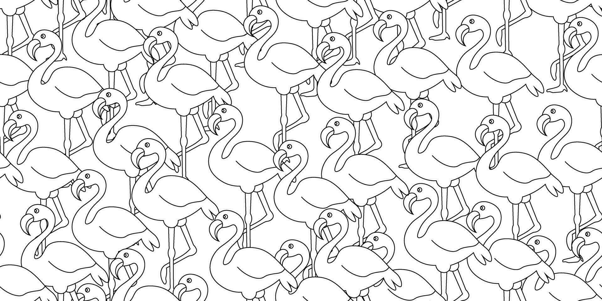 schets flamingo naadloos patroon vector