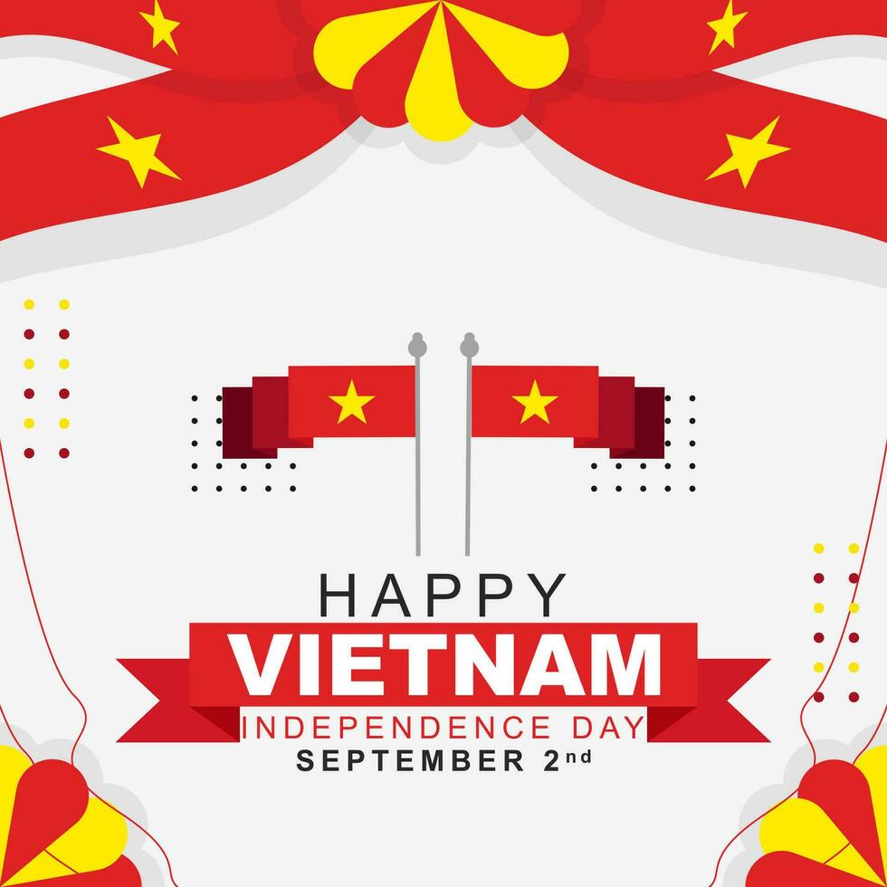 gelukkig Vietnam onafhankelijkheid dag september 2e viering vector ontwerp illustratie. sjabloon voor poster, banier, groet kaart