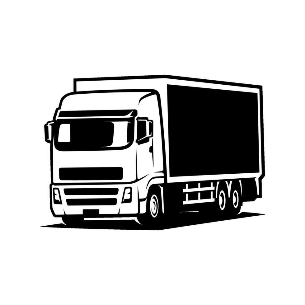 aanhangwagen lading vrachtauto illustratie logo vector