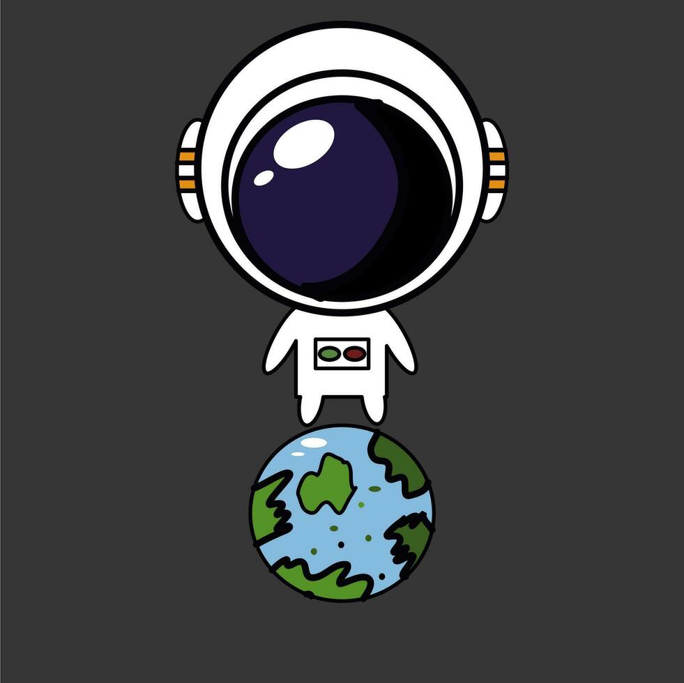 schattig astronaut illustratie ontwerpen met veel stijlen in buitenste ruimte vector