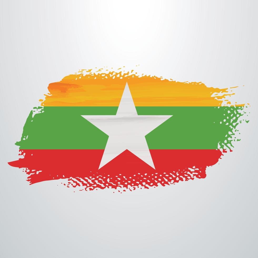 Myanmar vlag borstel my vector