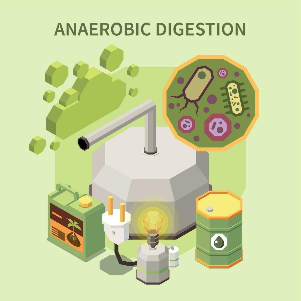 biogas productie samenstelling vector