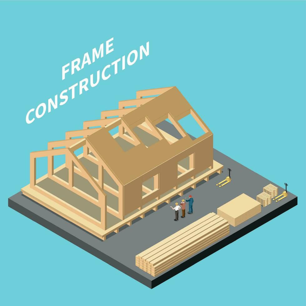 modulair kader gebouw isometrische vector