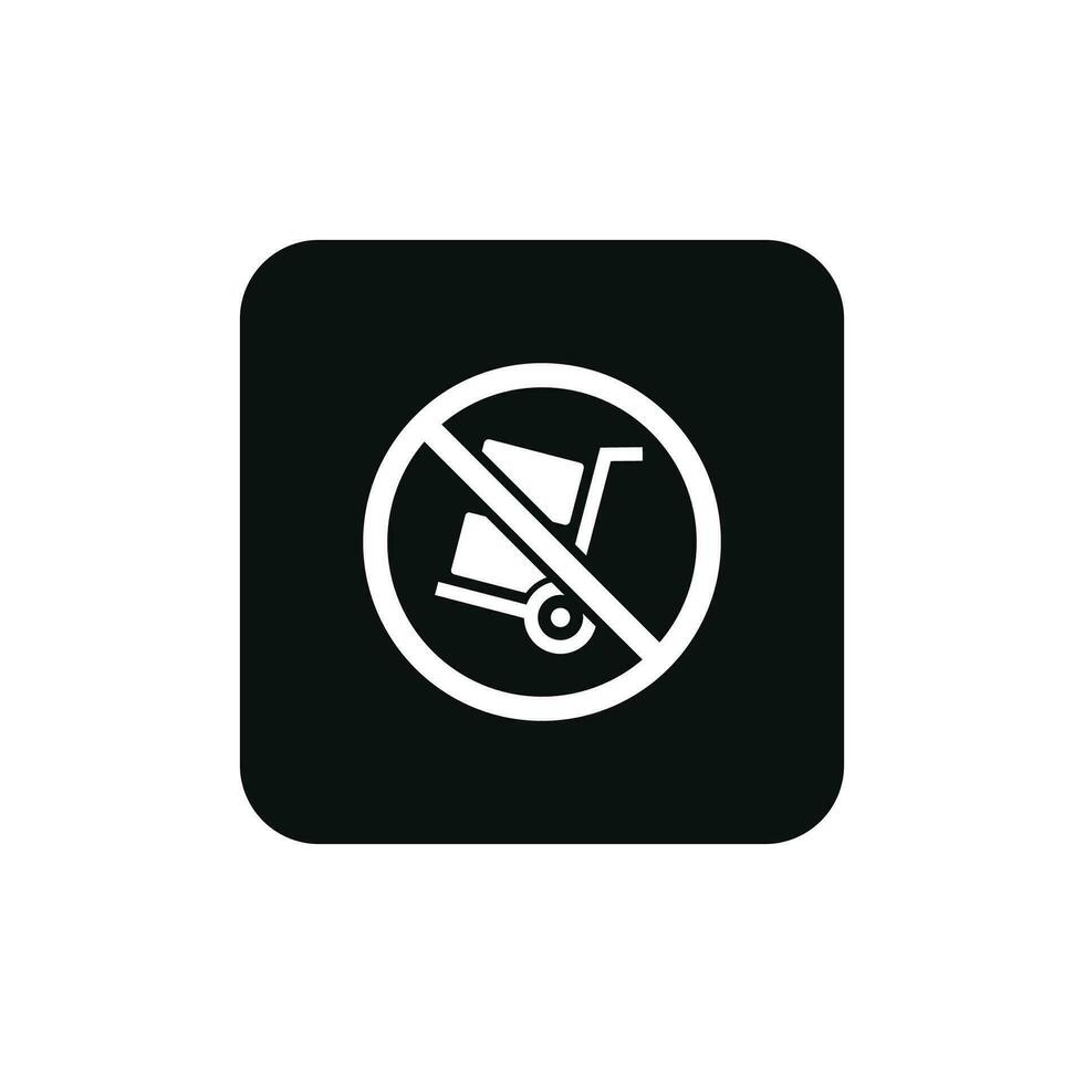 Doen niet gebruik trolley verpakking Mark icoon symbool vector