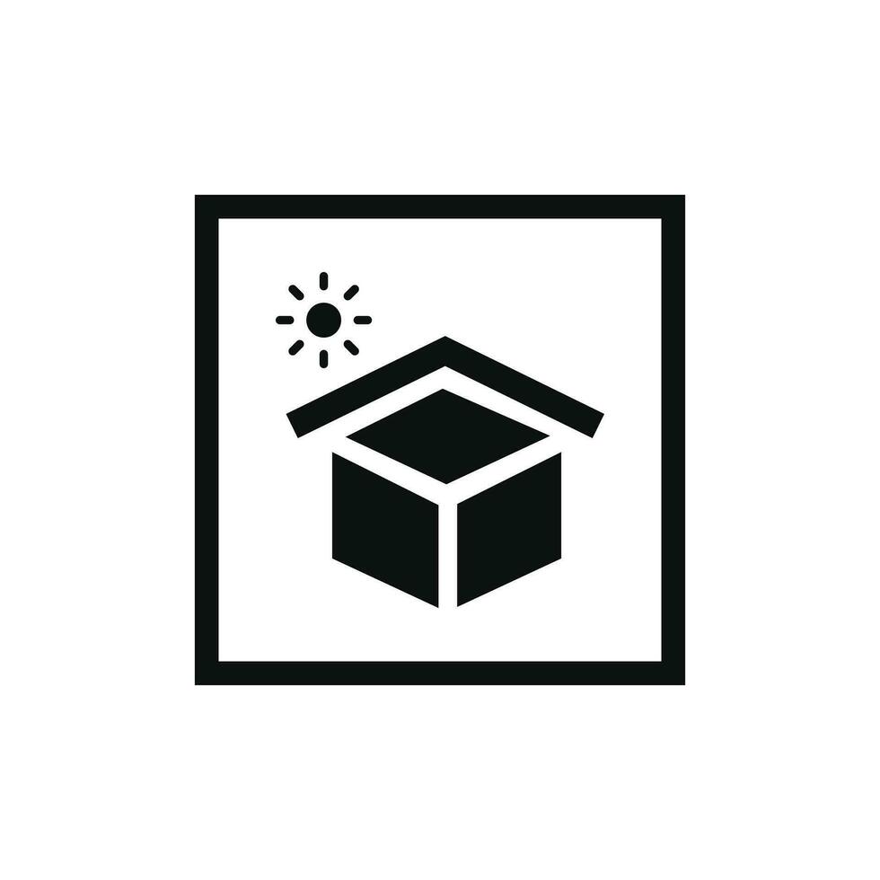 vermijden van direct zonlicht verpakking Mark icoon symbool vector