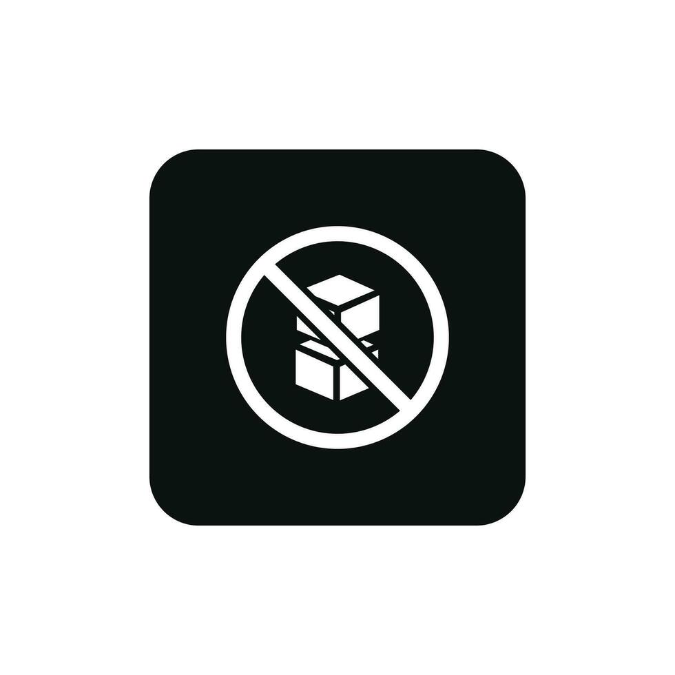 Doen niet stack verpakking Mark icoon symbool vector