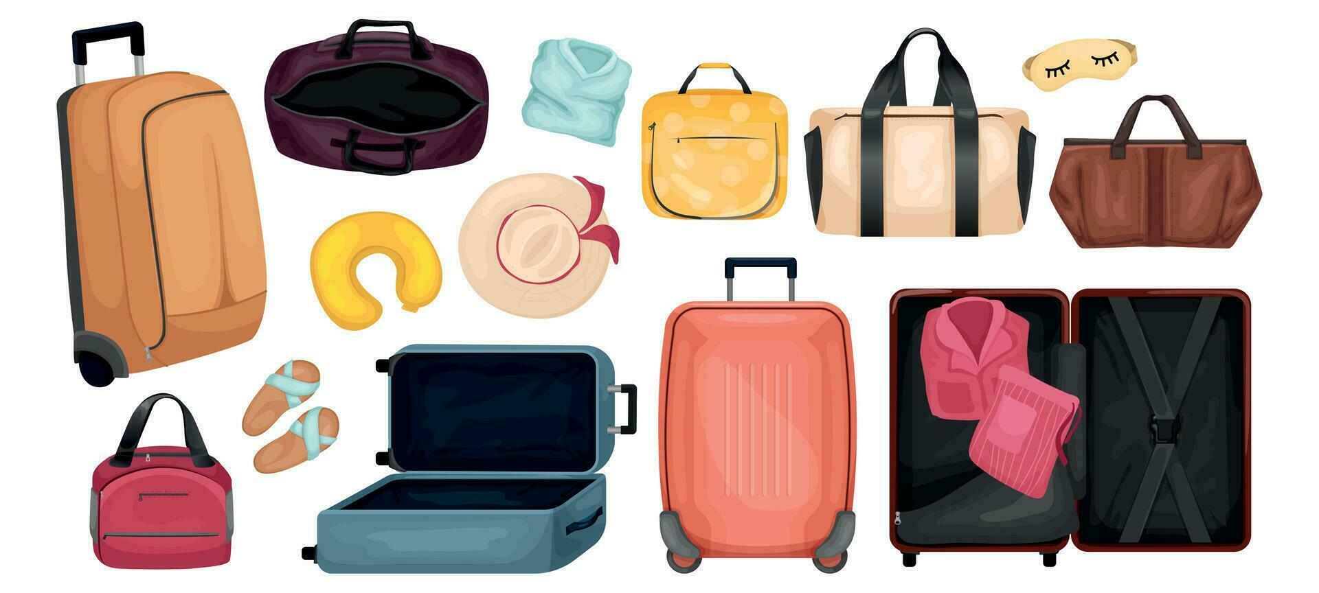 reizen bagage realistisch reeks vector