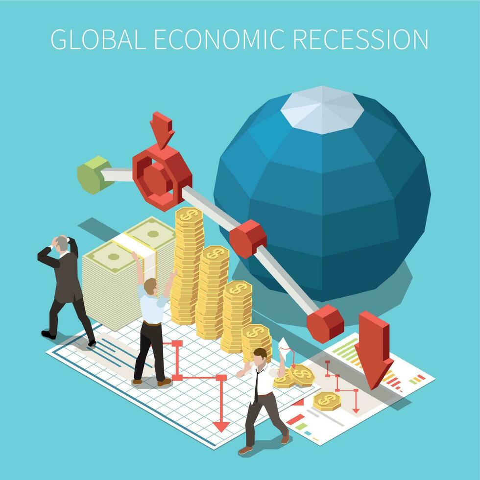 globaal economisch recessie samenstelling vector