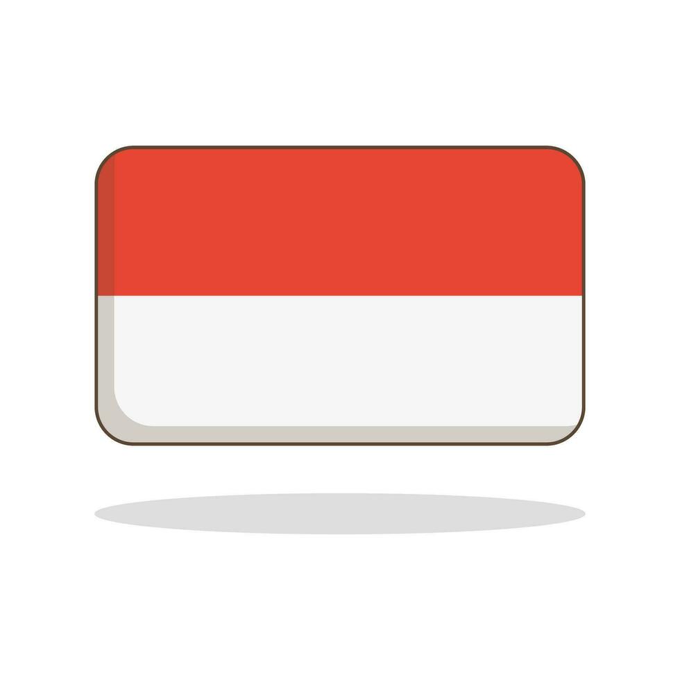 Indonesisch vlag en schaduw. vector. vector