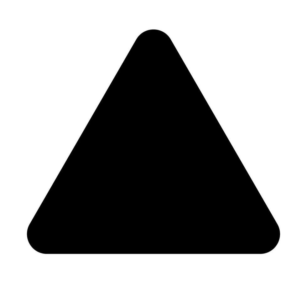 driehoek silhouet icoon met afgeronde hoeken. driehoek vorm geven aan. vector. vector