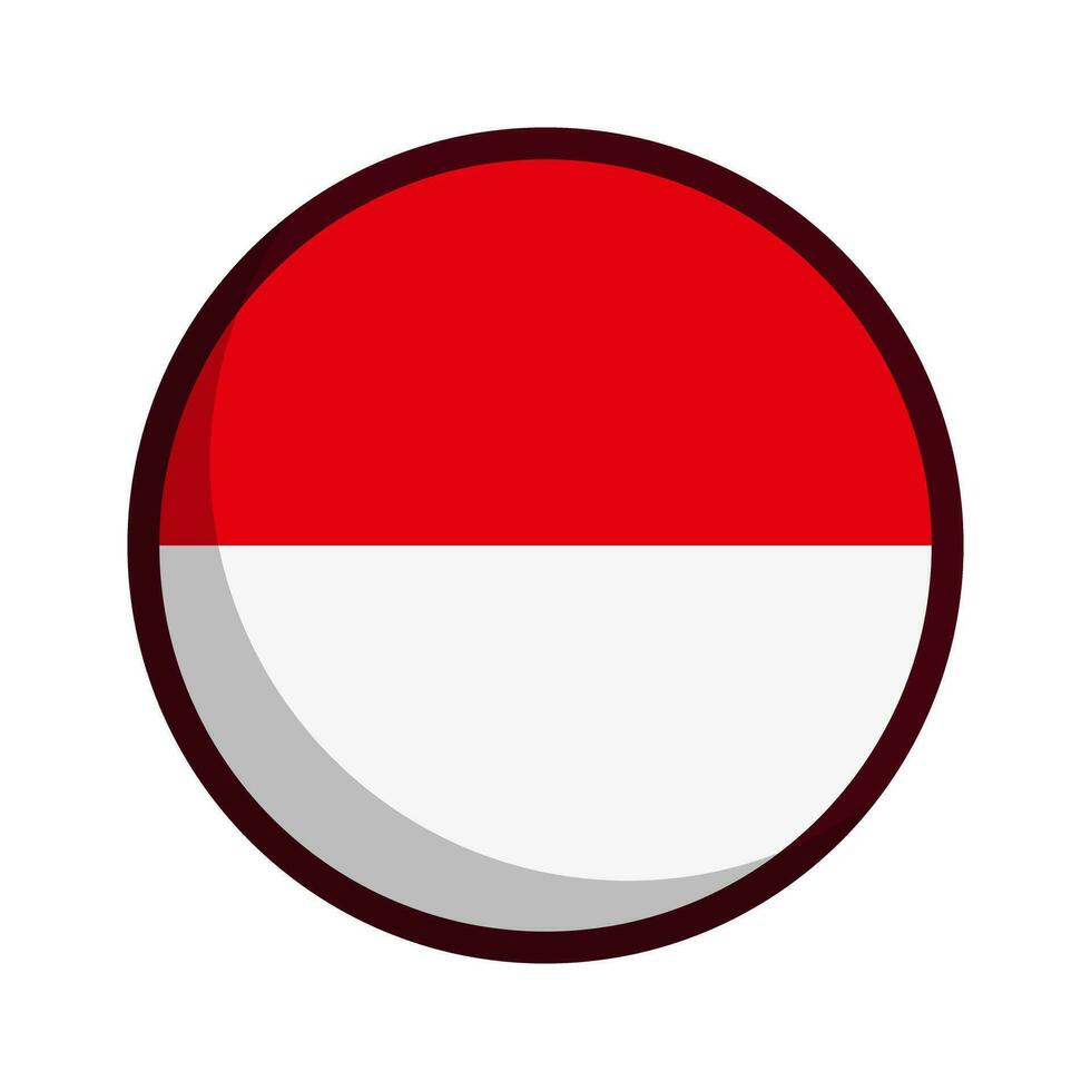 ronde Indonesisch vlag icoon. Indonesië. vector. vector