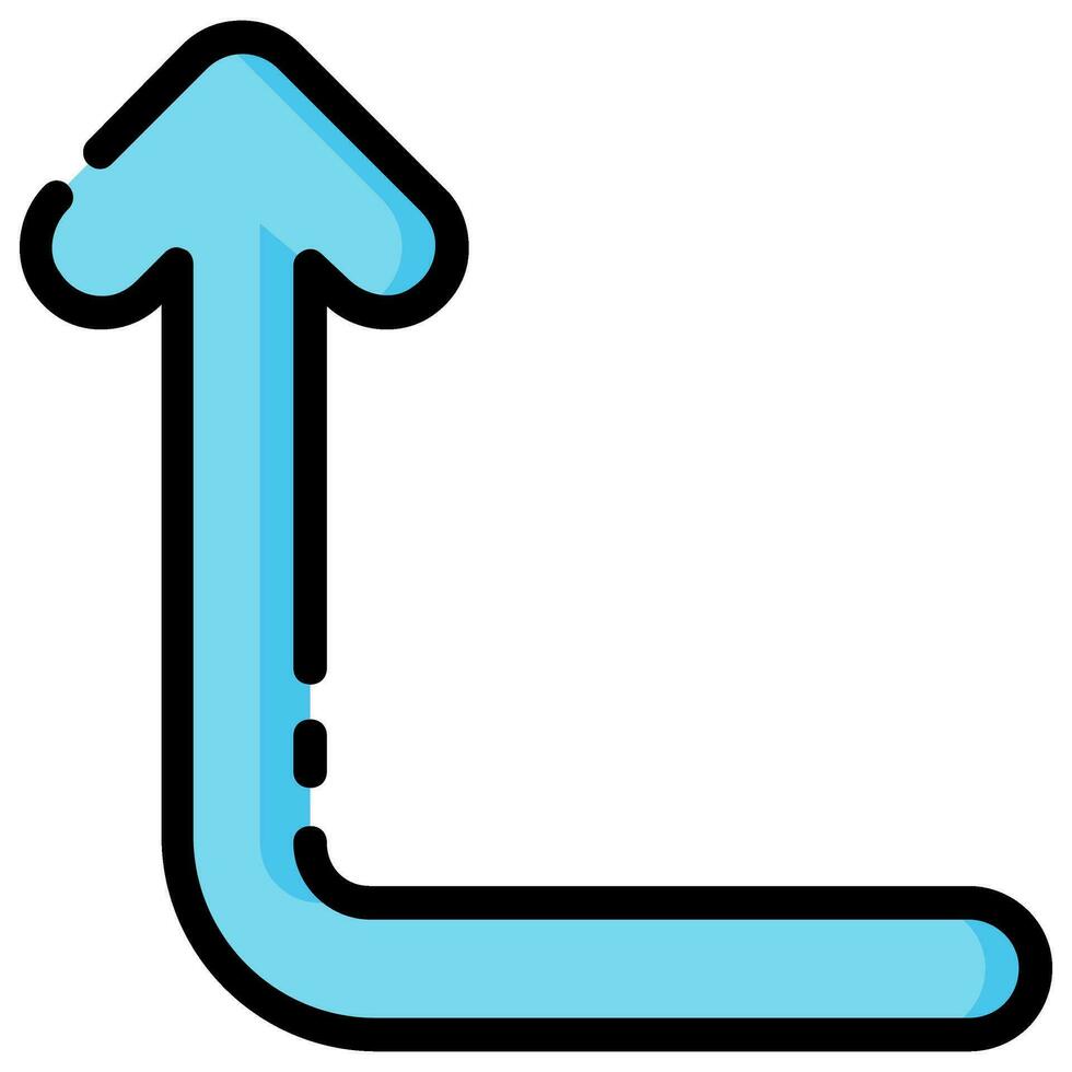 gebogen omhoog pijl vector gevulde icoon