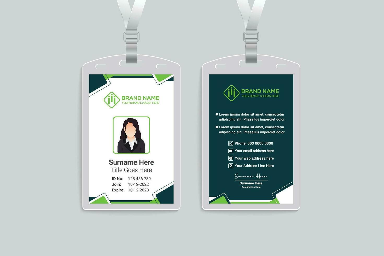 groen elegant zakelijke ID kaart kaart ontwerp vector