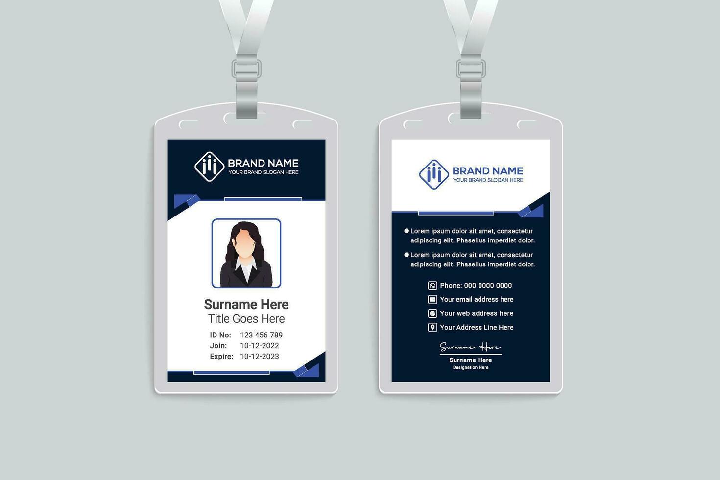 professioneel ID kaart kaart mockup vector