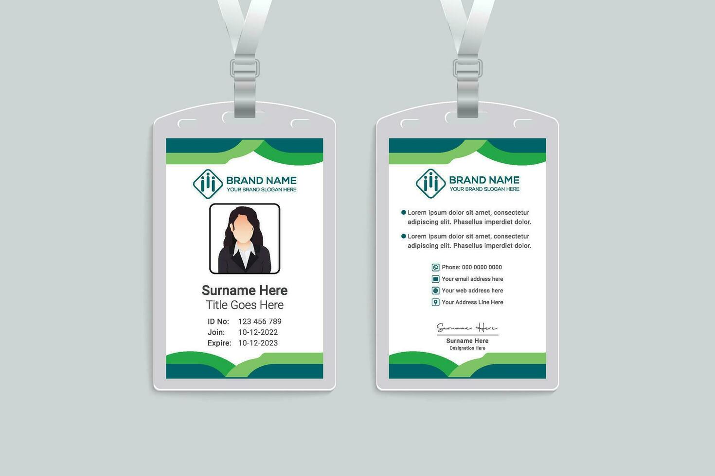 groen elegant zakelijke ID kaart kaart ontwerp vector