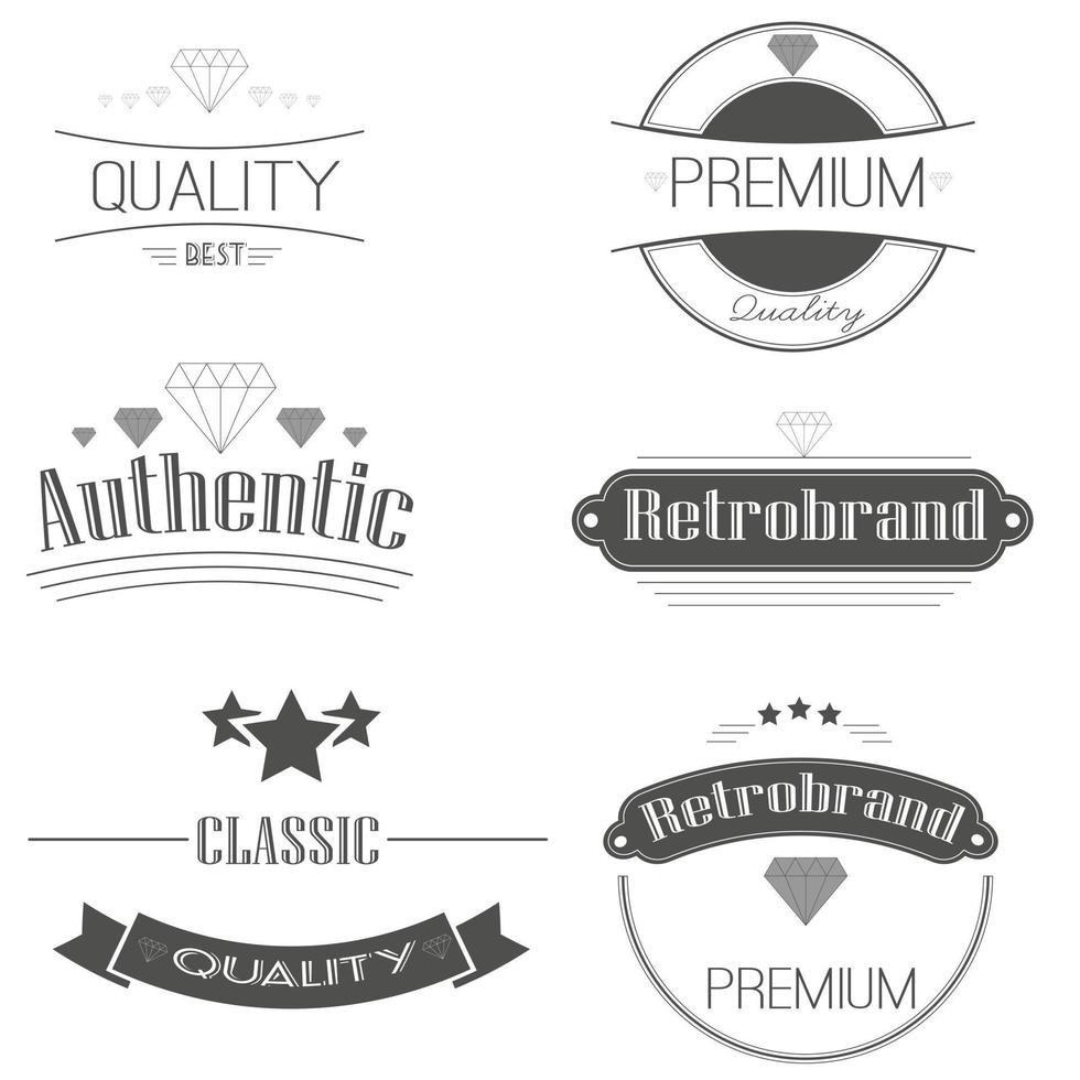 verzameling vintage labels en linten. vector