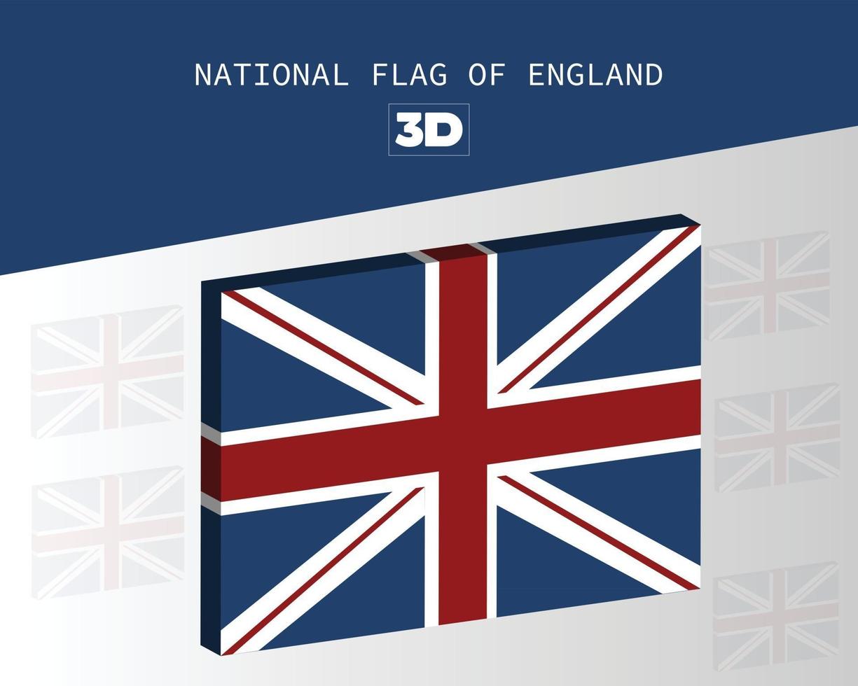 de nationale 3D-vlag van engeland vectorontwerp vector