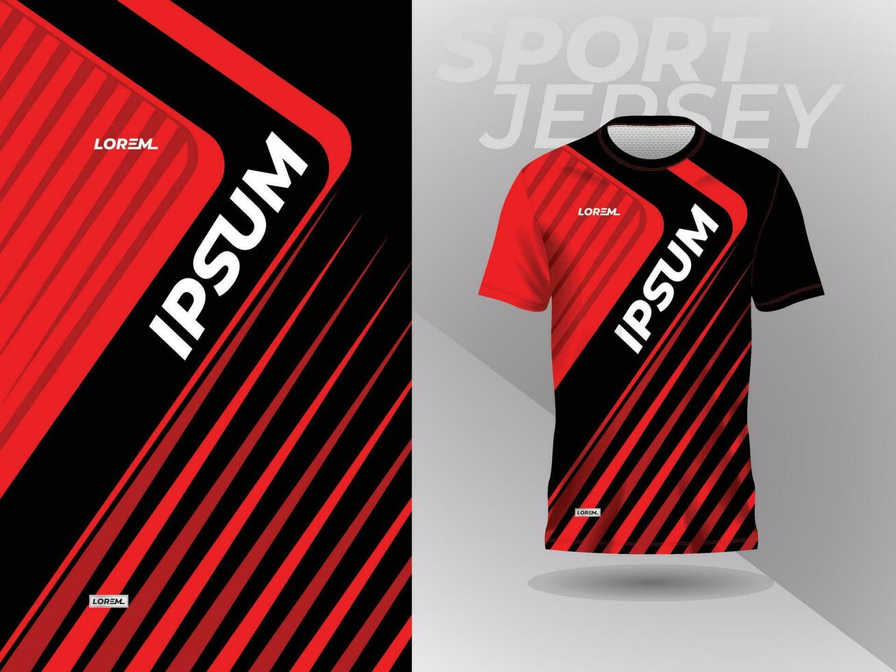 rood zwart overhemd sport Jersey mockup sjabloon ontwerp voor voetbal, Amerikaans voetbal, racen, gamen, motorcross, wielersport, en rennen vector