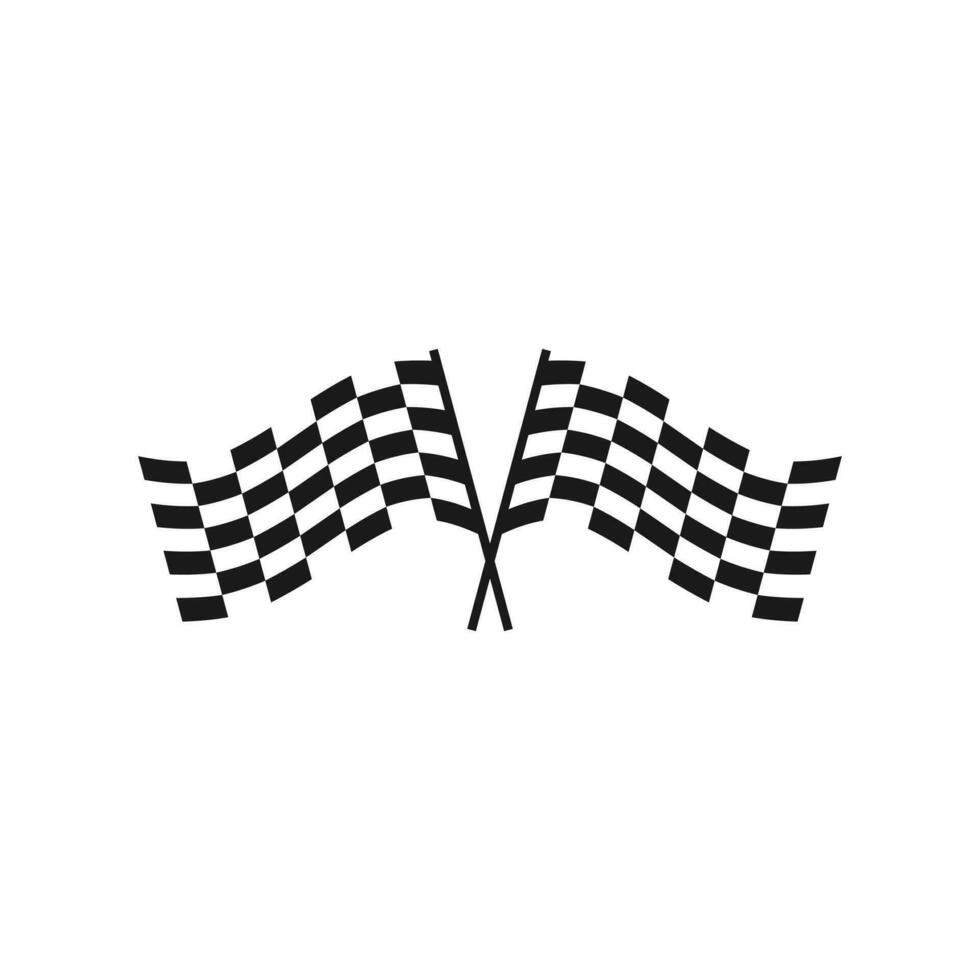 zwart en wit racing vlag logo ontwerp vector