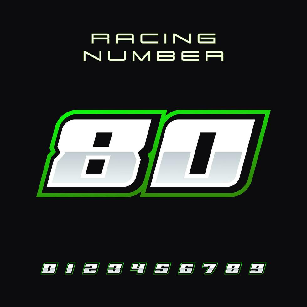 racing aantal vector ontwerp sjabloon 80