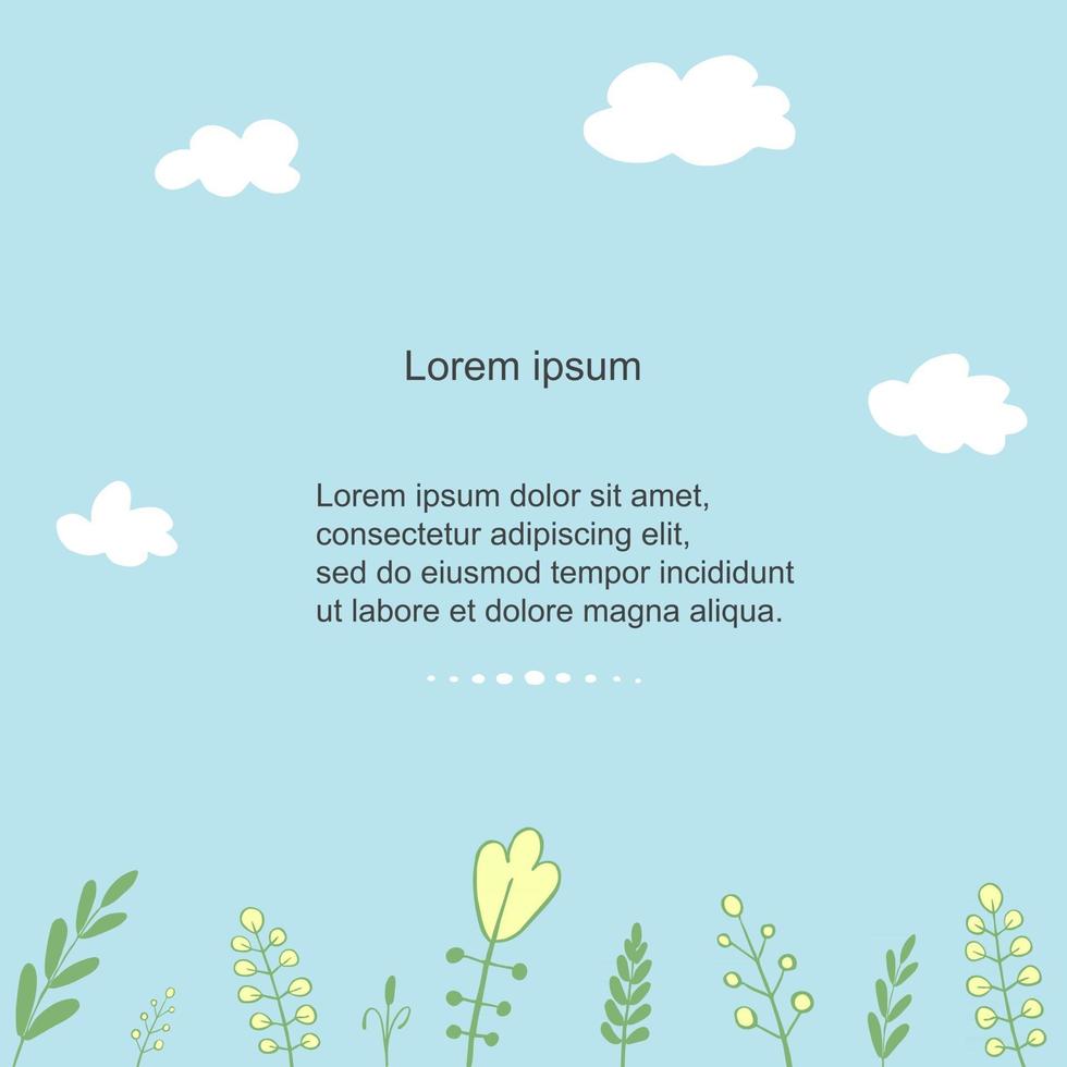 vector kleurrijke bloemen sjabloon. hand tekenen frame. krabbels. kan worden gebruikt voor uitnodiging, wenskaart, poster, banner