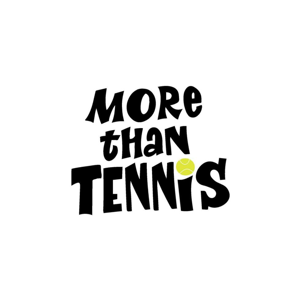 Speel tennis hand- getrokken vector belettering citaat. motiverende sport slogans met tennis ballen en racket Aan wit achtergrond. competitief spel, gezond levensstijl concept.