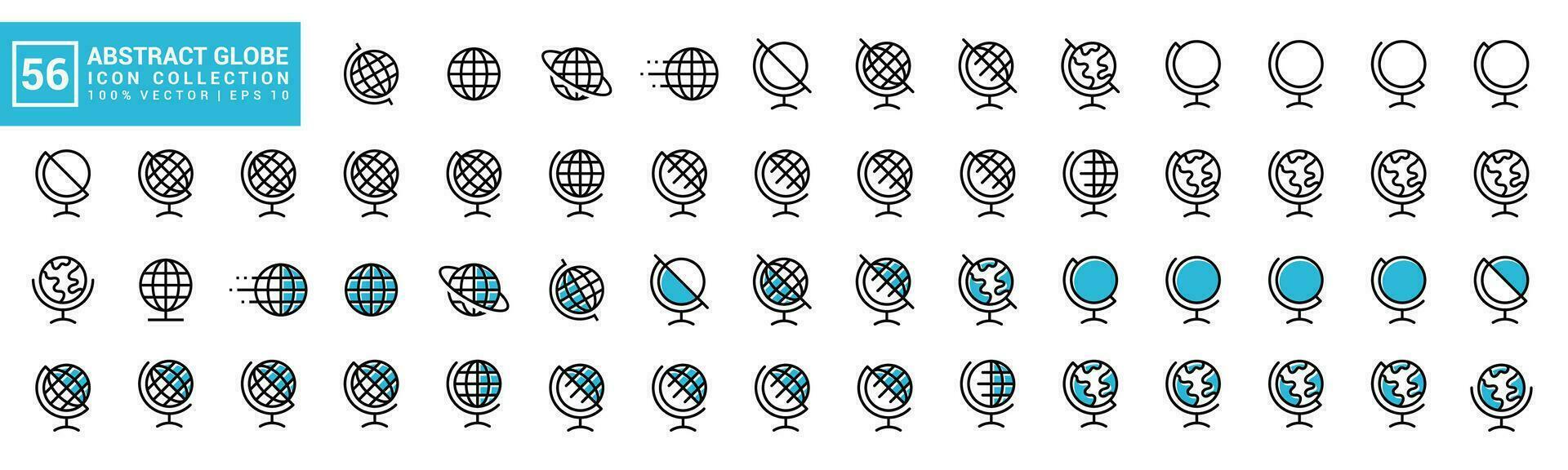 verzameling icoon van wereldbol, wereld, universum, kennis, reis, bewerkbare en aanpasbaar eps 10. vector