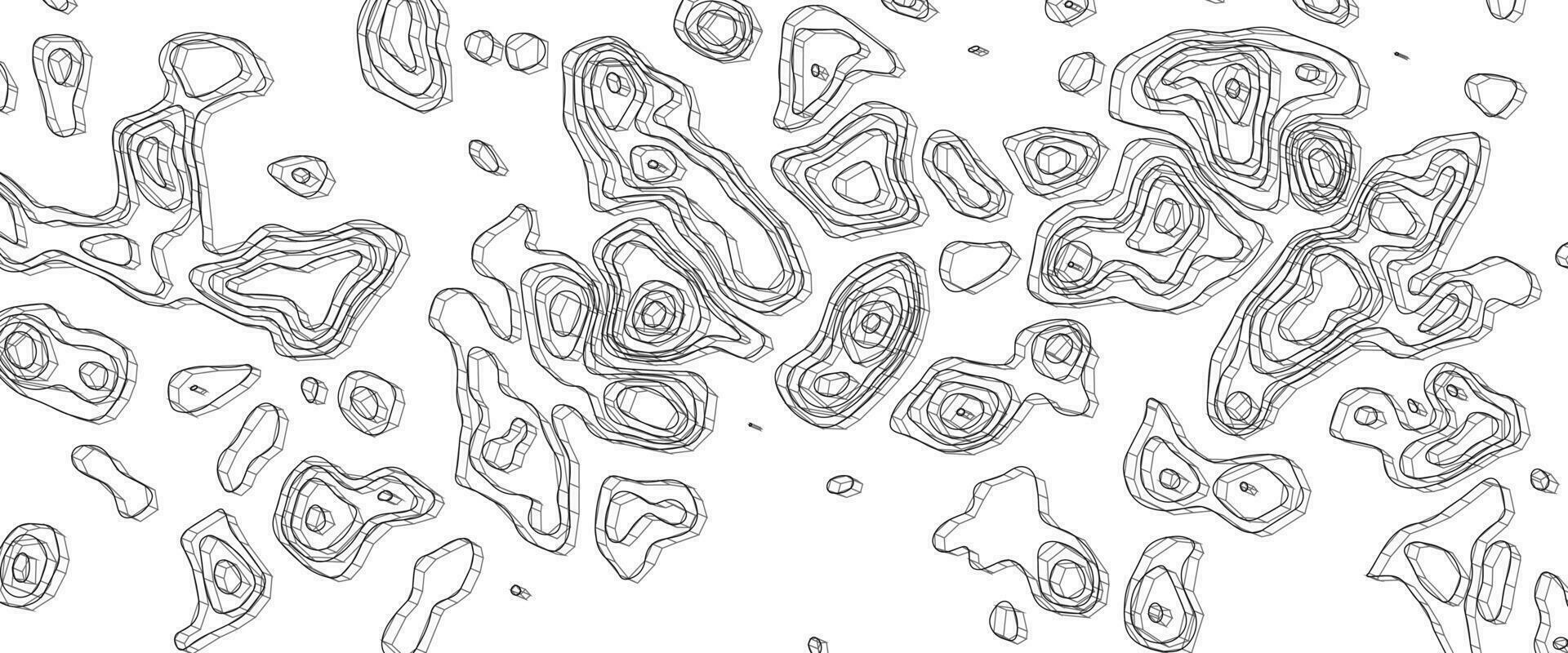 topografisch lijn contour kaart achtergrond. geografisch berg contouren vector achtergrond. topografisch kaart naadloos patroon. wit Golf papier gebogen reliëfs abstract achtergrond.