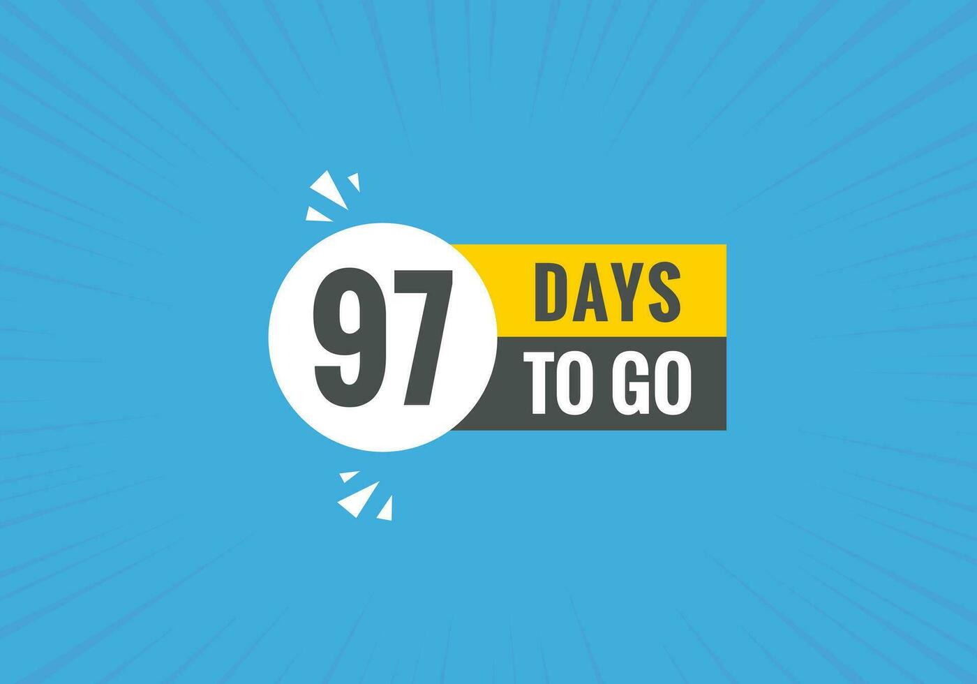 97 dagen naar Gaan countdown sjabloon. 97 dag countdown links dagen banier ontwerp vector