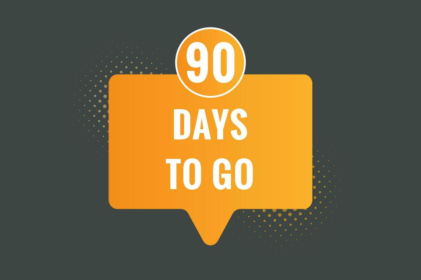 90 dagen naar Gaan countdown sjabloon. 90 dag countdown links dagen banier ontwerp vector