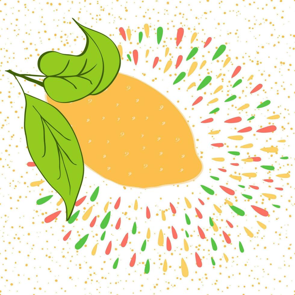 hand- getrokken illustratie van geïsoleerd kleurrijk citroen silhouet Aan een wit achtergrond. schattig zomer natuurlijk afdrukken. vector
