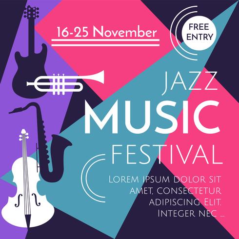 Jazz muziek Festival Poster Vector