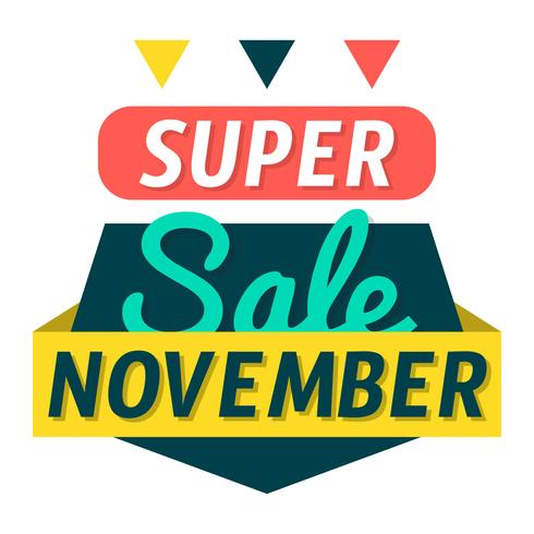 Super Sale november vector