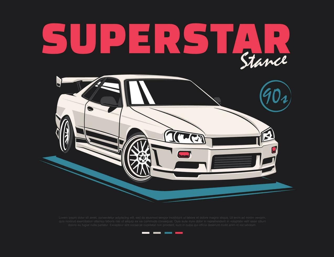 gedrukt gebruik t-shirt ontwerp met 90s auto wijziging vector beeld