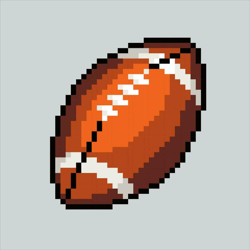 pixel kunst illustratie rugby bal. korrelig rugby bal. sport- rugby bal icoon korrelig voor de pixel kunst spel en icoon voor website en video spel. oud school- retro. vector