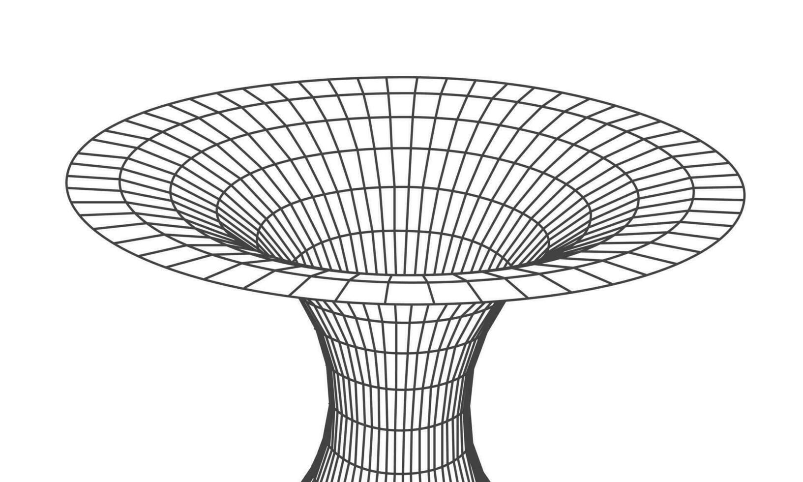 wormhole meetkundig rooster wireframe tunnel vlak stijl ontwerp vector illustratie.